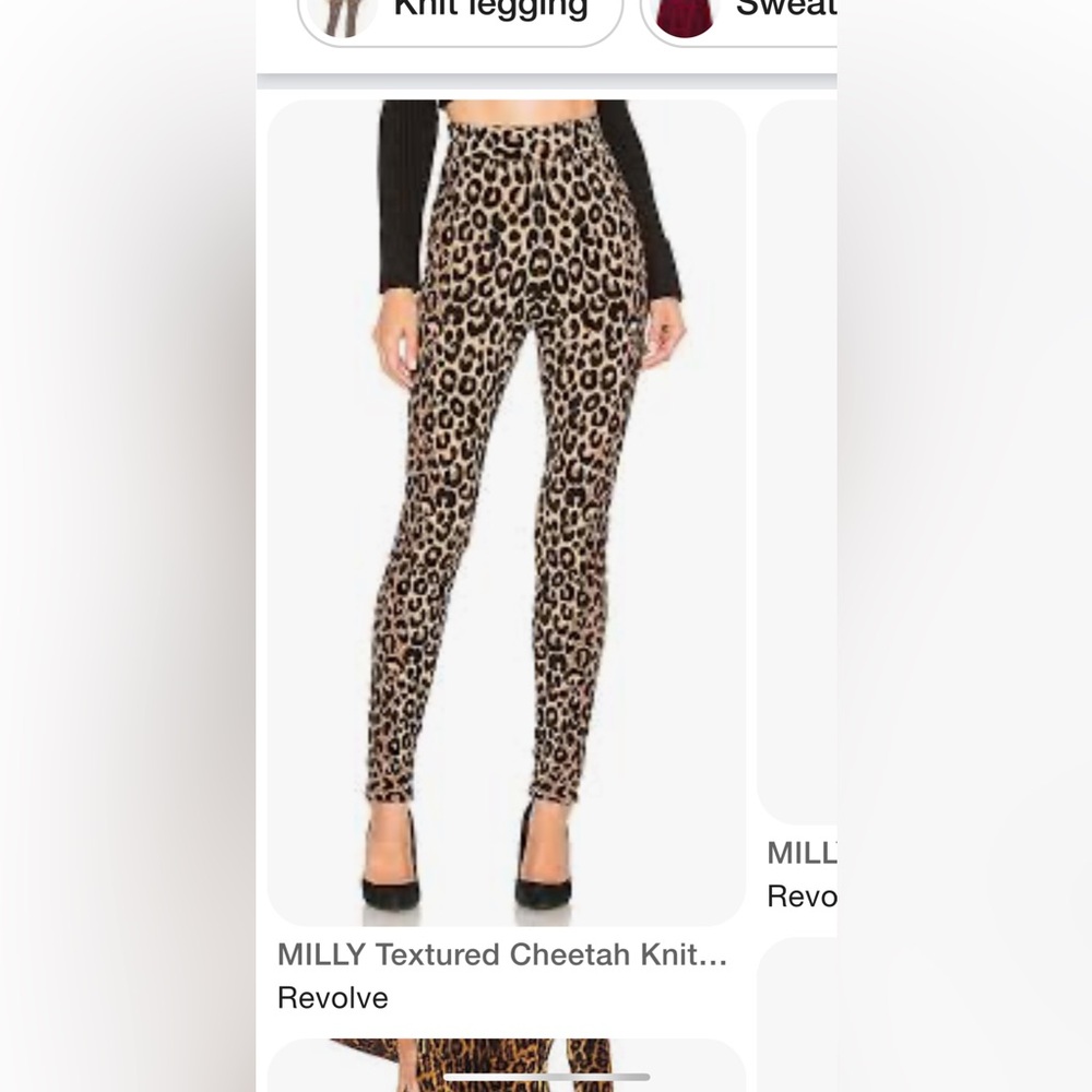 Milly Brown and Black Leopard Print Leggings
